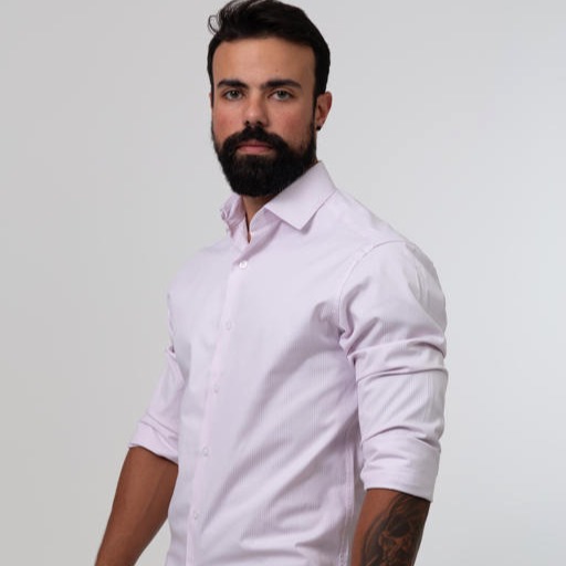 Camisa Social M/L Listrada C/Elastano 127153